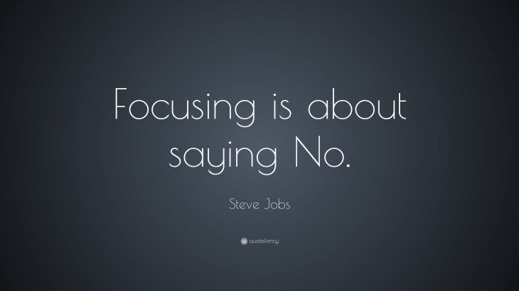 "Concentrarse es saber decir NO"