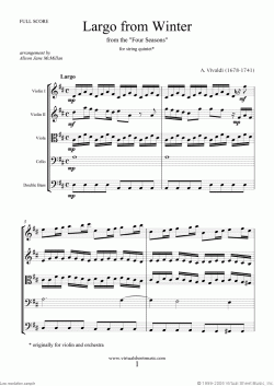 Partitura de "Invierno"