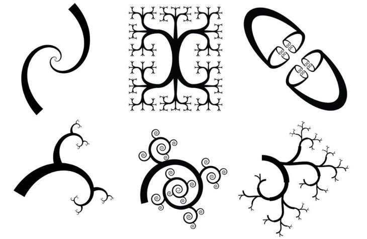 Trabajos de Edmund Harris, con fórmulas matemáticas y la proporción áurea.